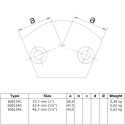 Variable Elbow 15° - 60°Typ 124D, 42,4 mm, Galvanized (Klemp) Variable Elbow 15° - 60°Typ 124D, 42,4 mm, Galvanized (Klemp)