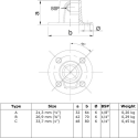 Łącznik ścienny - stopa okrągła przelotowa Typ 10TB, 26,9 mm, Ocynk (Klemp) Łącznik ścienny - stopa okrągła przelotowa Typ 10TB, 26,9 mm, Ocynk (Klemp)
