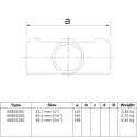 Two Socket Slope Cross - 0°-11°Typ 22SC, 33,7 mm , Galvanized (Klemp) Two Socket Slope Cross - 0°-11°Typ 22SC, 33,7 mm , Galvanized (Klemp)