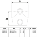 Té à pente courte Variable Typ 2SC, 33,7 mm , Galvanisé (Klemp) Té à pente courte Variable Typ 2SC, 33,7 mm , Galvanisé (Klemp)