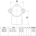 Rohrverbinder T-stück Offen Klappbar - Typ 31OE - 48,3 mm (Klemp)