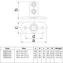 Rohrverbinder Fussplatte Oval - Typ 12C - 33,7 mm (Schwarz) (Klemp) Rohrverbinder Fussplatte Oval - Typ 12C - 33,7 mm (Schwarz) (Klemp)