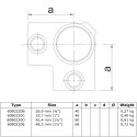 Rohrverbinder Eckstück Durchgehend - Typ 20A - 21,3 mm (Schwarz) (Klemp) Rohrverbinder Eckstück Durchgehend - Typ 20A - 21,3 mm (Schwarz) (Klemp)