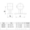 Handrail Support Typ 34D, 42,4 mm, Black (Klemp) Handrail Support Typ 34D, 42,4 mm, Black (Klemp)
