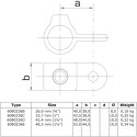 Male Single Lug Typ 36E, 48,3 mm, Black (Klemp) Male Single Lug Typ 36E, 48,3 mm, Black (Klemp)