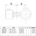 Enkel scharnierstuk Typ 44B, 26,9 mm, Zwart (Klemp) Enkel scharnierstuk Typ 44B, 26,9 mm, Zwart (Klemp)