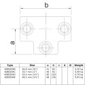 Lang T-stuk Typ 4E, 48,3 mm, Zwart (Klemp) Lang T-stuk Typ 4E, 48,3 mm, Zwart (Klemp)