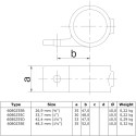 Oogdeel enkele lip Typ 55D, 42,4 mm, Zwart (Klemp) Oogdeel enkele lip Typ 55D, 42,4 mm, Zwart (Klemp)