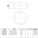 Borgring Typ 60D, 42,4 mm, Zwart (Klemp)