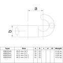 Accrocher Typ 61D, 42,4 mm, Le noir (Klemp)