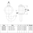 Gancio per cappotto Typ 64B, 26,9 mm, Nero (Klemp)