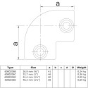 Coude 90° Typ 6D, 42,4 mm, Le noir (Klemp) Coude 90° Typ 6D, 42,4 mm, Le noir (Klemp)